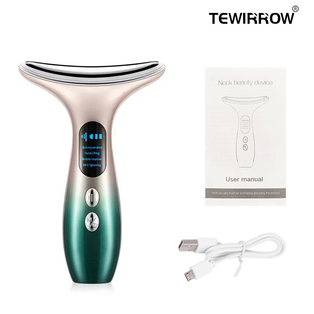 TEWIRROW Массажер для лифтинга шеи и лица Smart Sensing Skin Антивозрастное устройство для лица и шеи с 3 режимами массажа для подтяжки кожи Перезаряжаемый