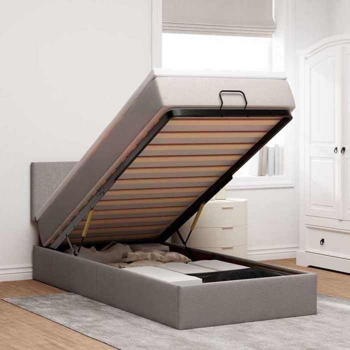 Maison Exclusive - Lit ottoman avec matelas taupe 100x200 cm tissu