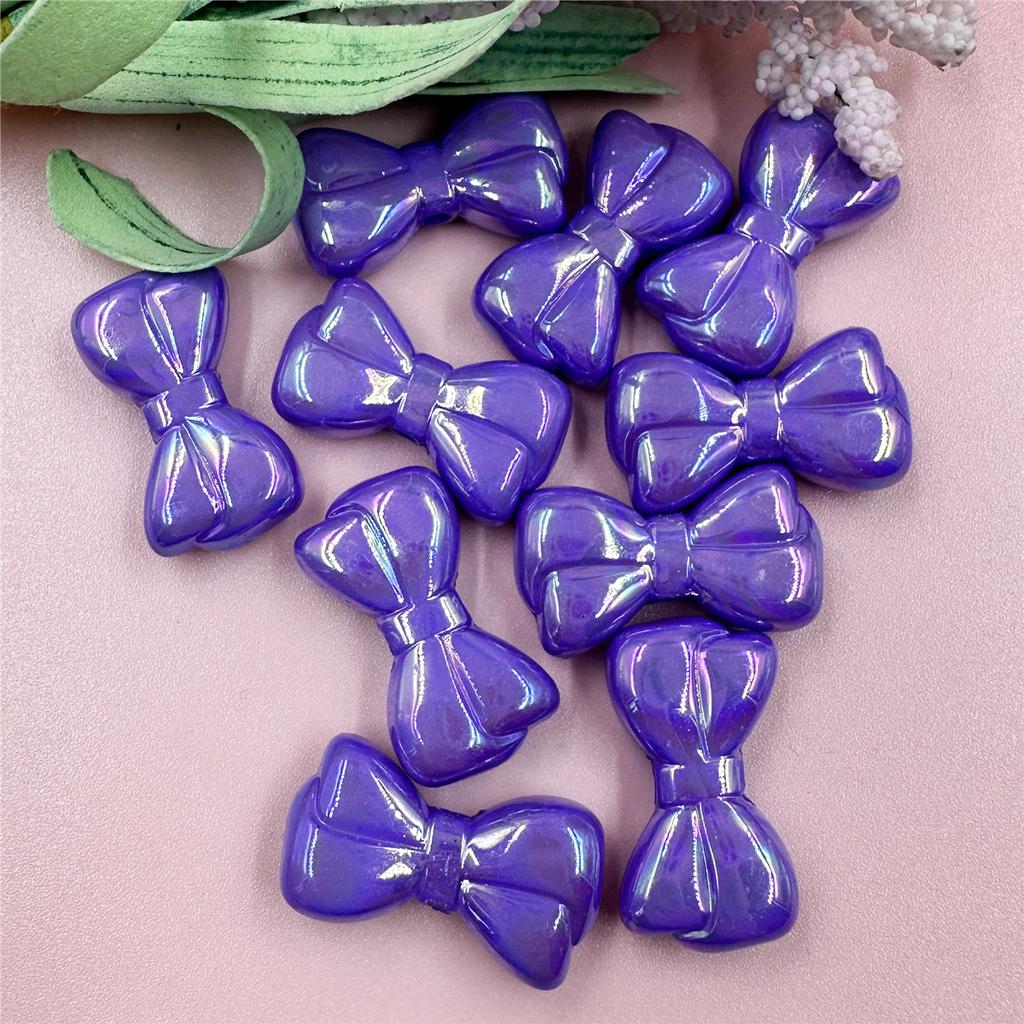 Necklace Big Bow Beads Dazzle Key Chain Making 10pcs for Bracelet 15.8*28.8mm Acrylic Beading Material Fashion Pendant Accessories