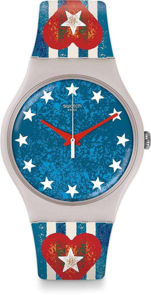 Swatch ANAVAH SUOT101 Официальные синие часы, Импортные,
