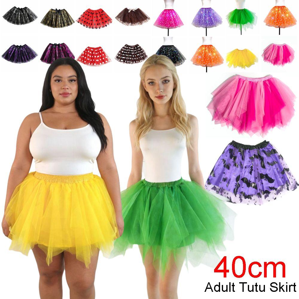40cm Halloween Costume Skirt with Liner Cosplay Skirt Adult Tutu Skirt Stage Performance