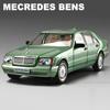 2024 New Simulation 1/24 Scale Benzs W140 320SEL Vintage Car Model With Sound Light Chidlren Diecast Alloy Toy Vehicle Collective Voiture