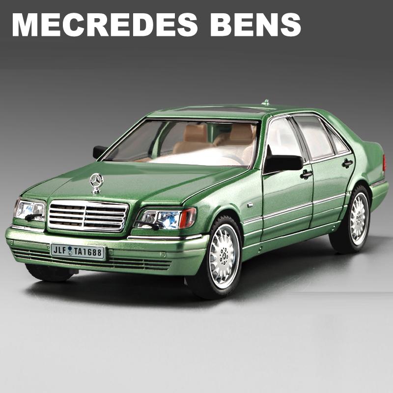 2024 New Simulation 1/24 Scale Benzs W140 320SEL Vintage Car Model With Sound Light Chidlren Diecast Alloy Toy Vehicle Collective Voiture