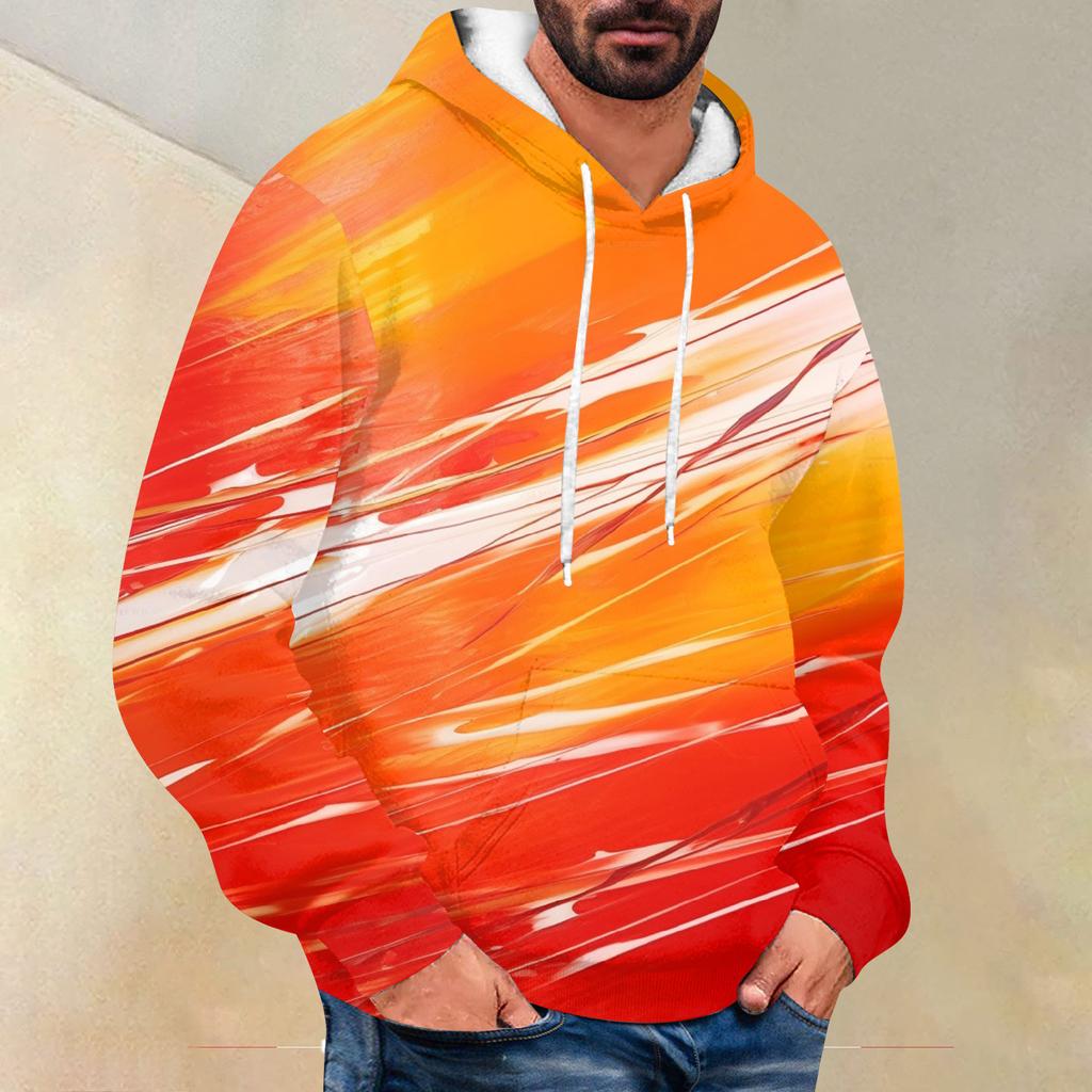 Men's Loose Printed Hooded Sweatshirt Men's Casual Fashion Sports Sweatshirt