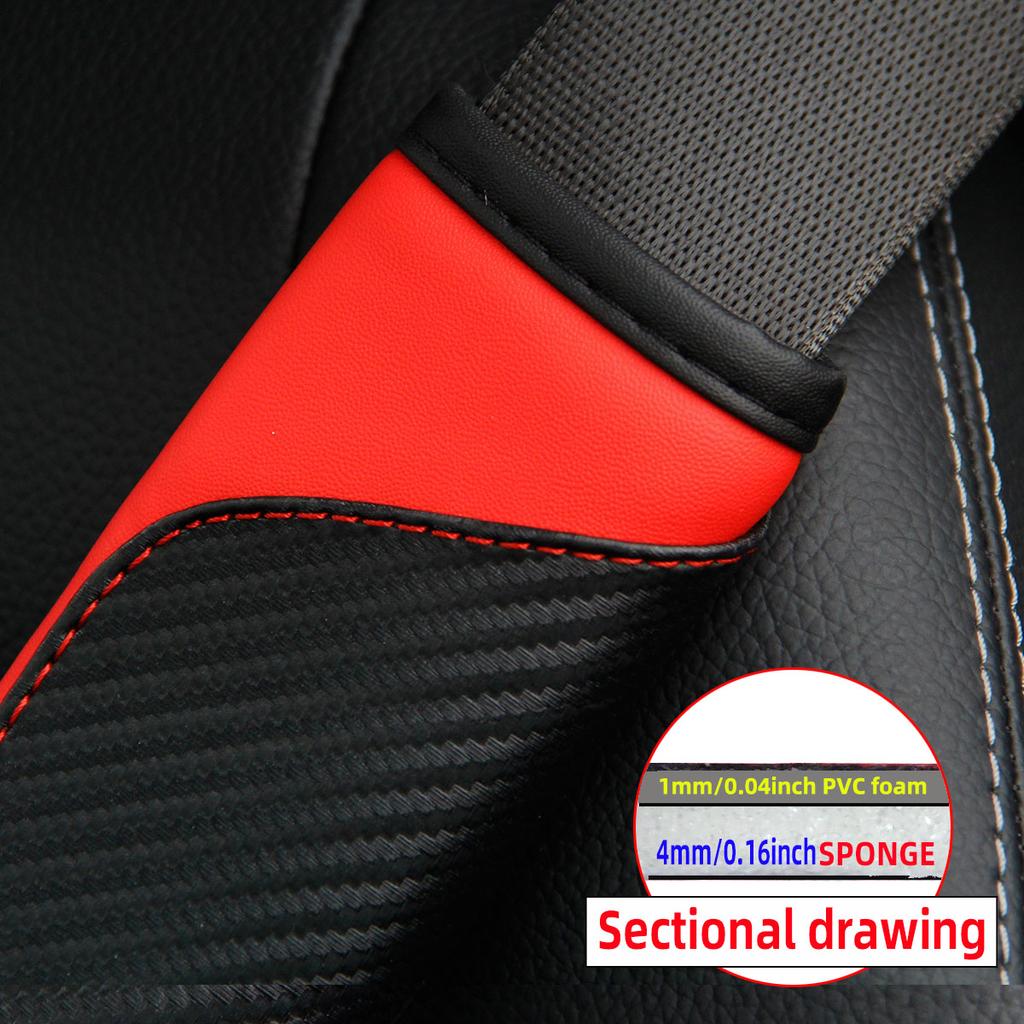 PU Carbon Fiber Leather Car Shoulder Guard Belt Decoration Set Multiple Colors Interior Enhancement Accessory