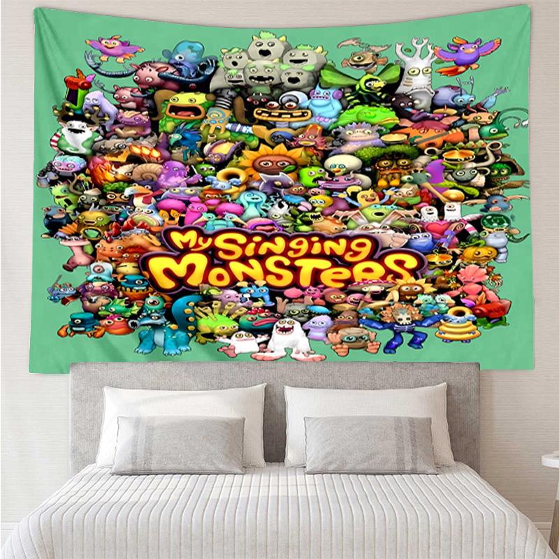My Singing Monsters1 Tapestry for Bedroom Aesthetic Classroom Tapestries Wall Hanging for Living Room Dorm Office,Ideal Creative Gift