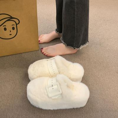 Модная универсальная сумка голова полутапочки женские носят 2025 осень и зима новые интернет-знаменитость маффин толстая подошва Мао Мао обувь тапочки