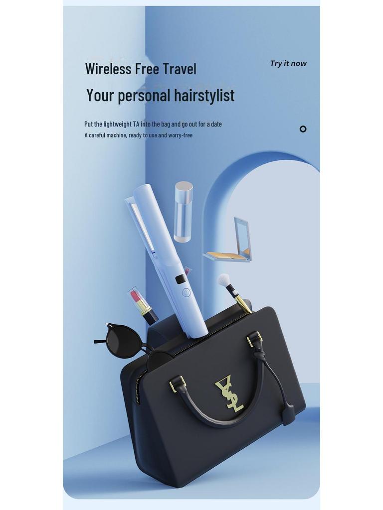 Портативный беспроводной стайлер для волос 3 в 1: Сменные насадки для выпрямления и завивки