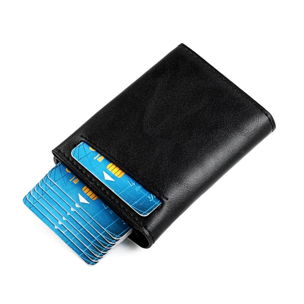 Slim Wallet for Men - Front Pocket RFID Blocking Minimalist Wallet for Men Metal Wallet with Money Clip for Men