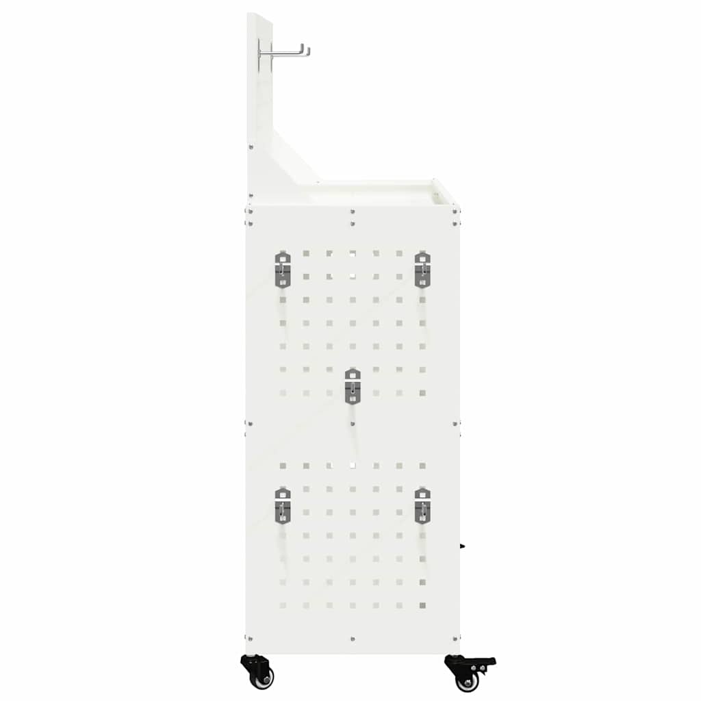 Tool Cart with Wheels White 65 x 35 x 111 cm Cold Rolled Steel