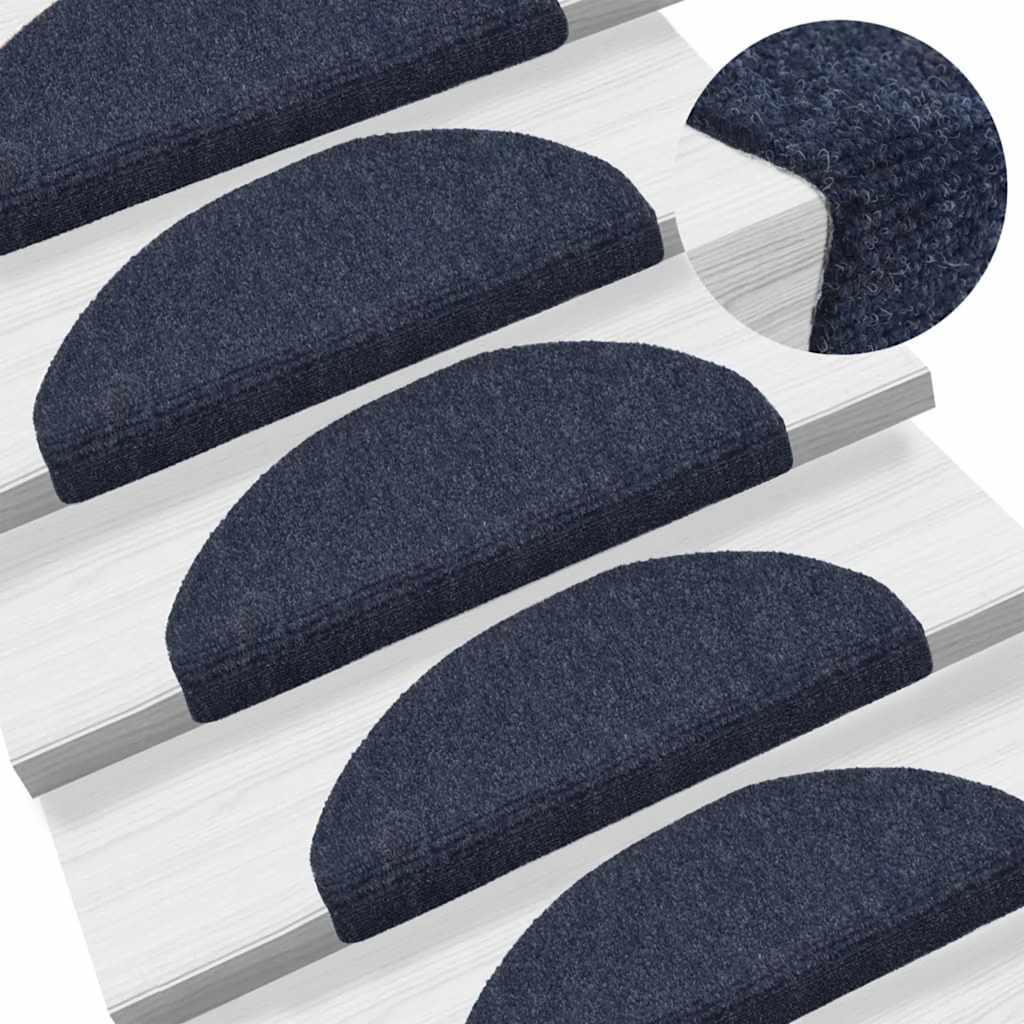 Self Adhesive Stair Treads 5 pcs 65 x 21 x 4 cm Blue Semi Circular Large
