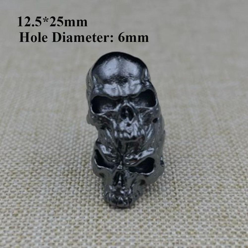 Retro Tiger Double-layer Skull Brass Bead Charms Bracelet Lanyard Pendant EDC Outdoor Tool