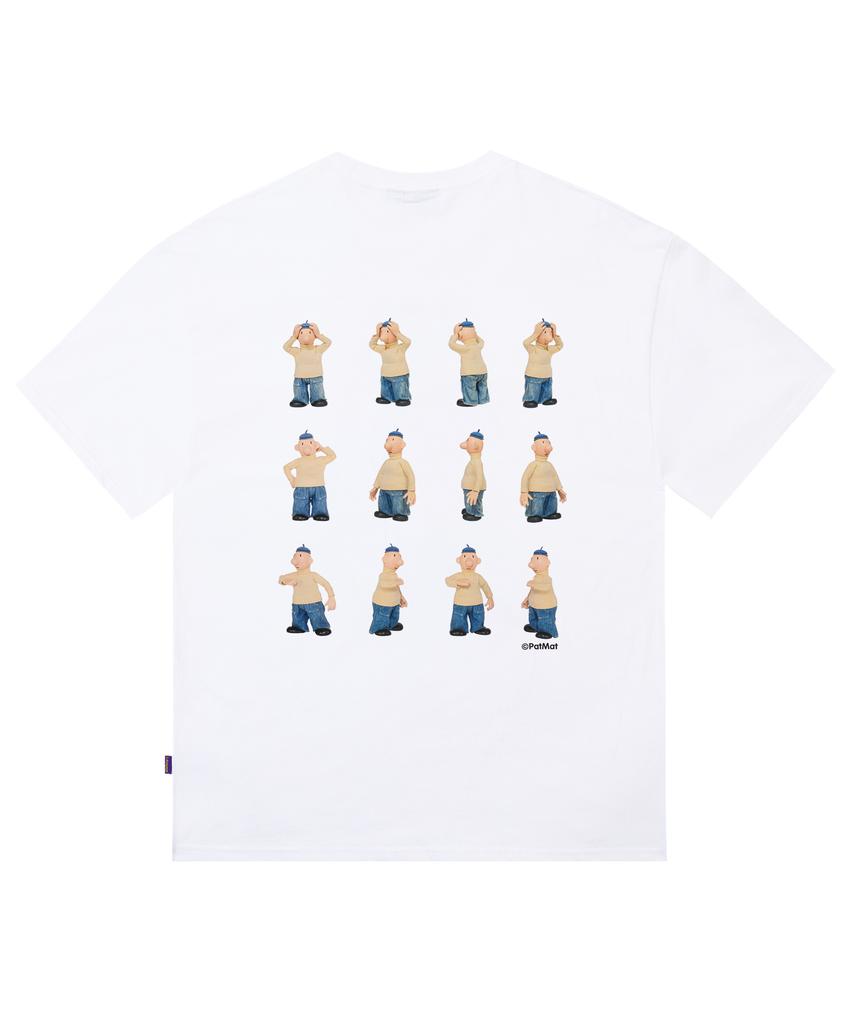 LAUGHER [Pat&Mat] Motion Pat T-Shirt - White