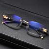 Anti Blue Light Rimless Reading Glasses Women Men Luxury Metal Ultralight Presbyopia Eyeglasses Frameless Read Eyeglasses