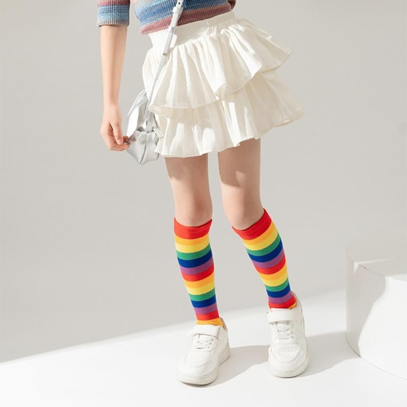 Children's Fashionable Socks Knee High Socks Combed Cotton Multifunction In Tube Socks for School and Parties Show