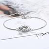 Simple Fashion 925 Sterling Silver Crystal Double Rings Charm Bracelet for Women Wedding Party Jewelry Gift Pulseira Jljflka