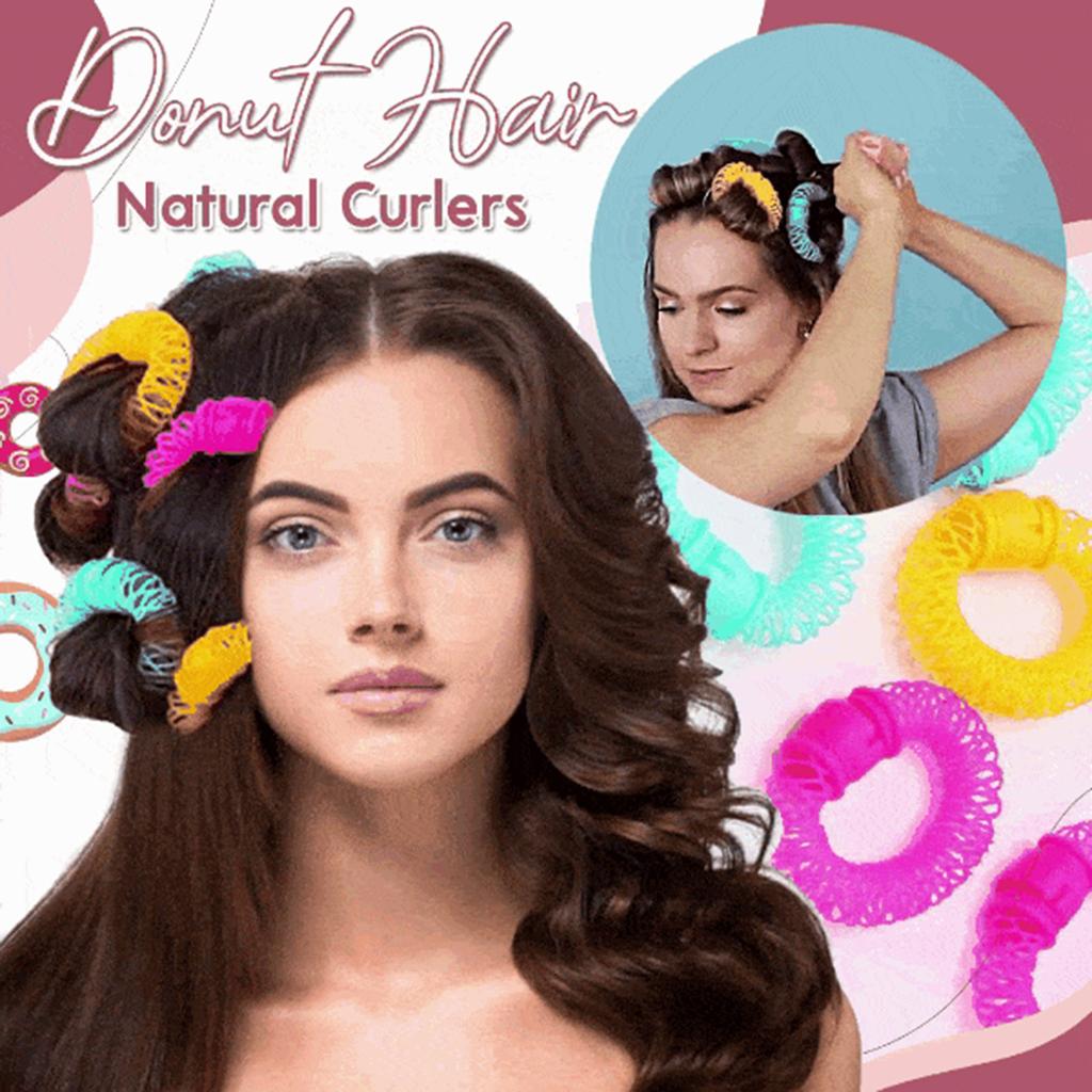 Donut Hair Natural Curlers Sticks Rollers Circle Spiral Plastic Hair Curly