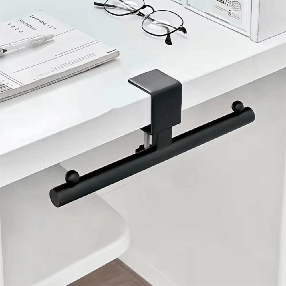 Rounded Corner Desk Mount Hook Adjustable Mobile Storage Rack Desk Edge Backpack Holder  Office Use