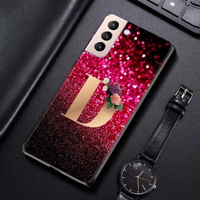 Красный ретро чехол для телефона с буквами A-Z для Samsung Galaxy S21 S20 S10 S9 S8 Plus Ultra 5g S10lite S10e S7edge S20 S21 Fe