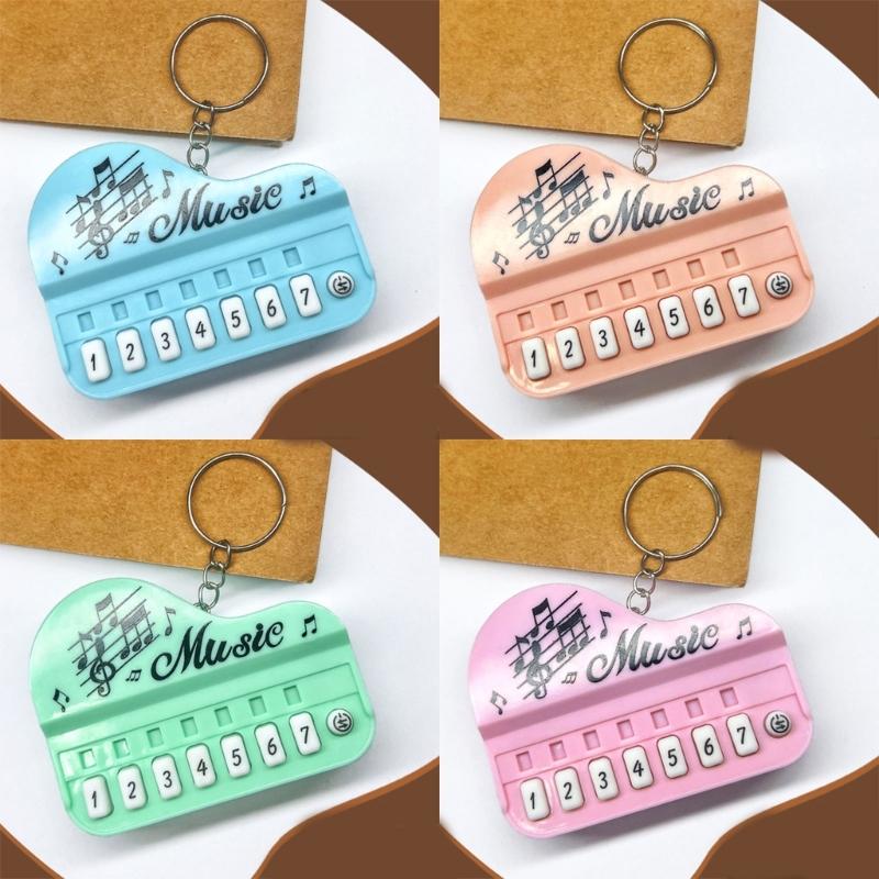 Playable Miniature Piano Keychain Toy For Children Portable Musical Instrument With LED Light Safe Plastic Design