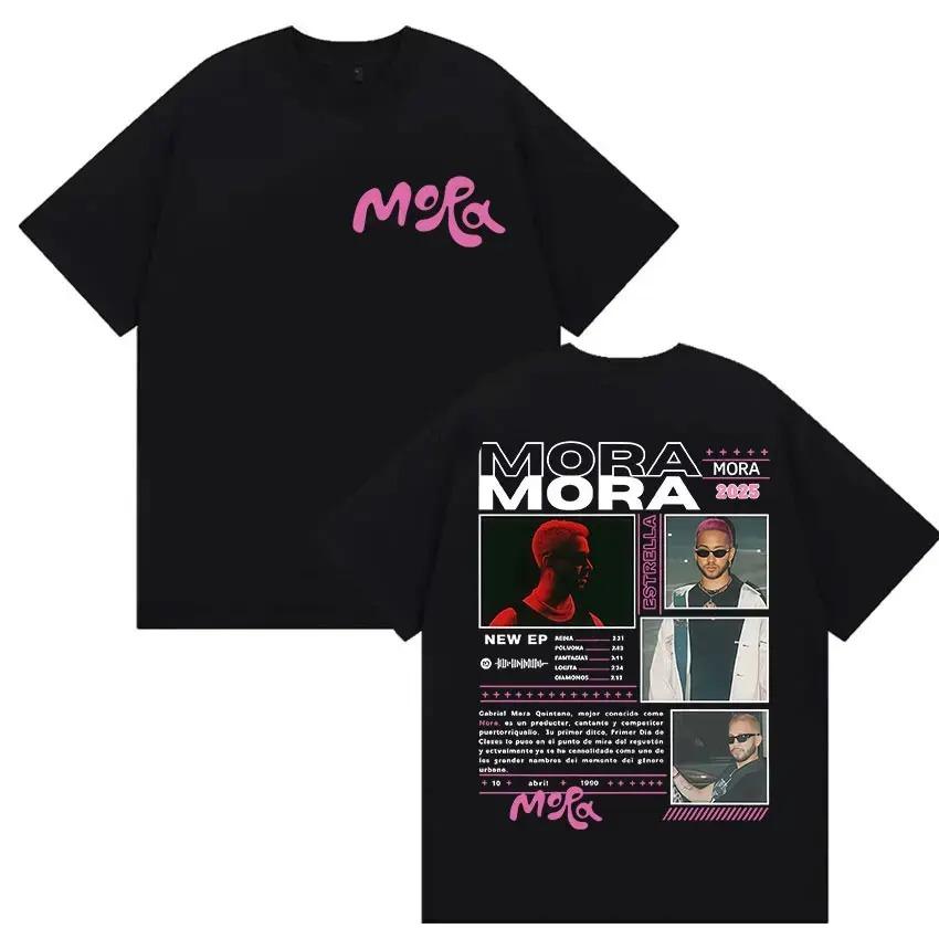 Rapper MORA Tour 2025 Merch T Shirt Men's Women Vintage High Quality Fashion T-shirts Hip Hop High Quality Short Sleeves Casual