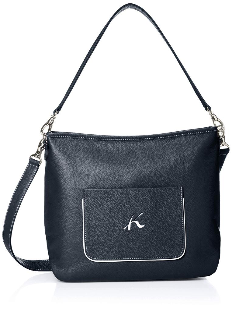 K Mark External Pocket 2way Shoulder Bag Dark 10901 [Kitamura] Y-1150 Blue/White [Navy]