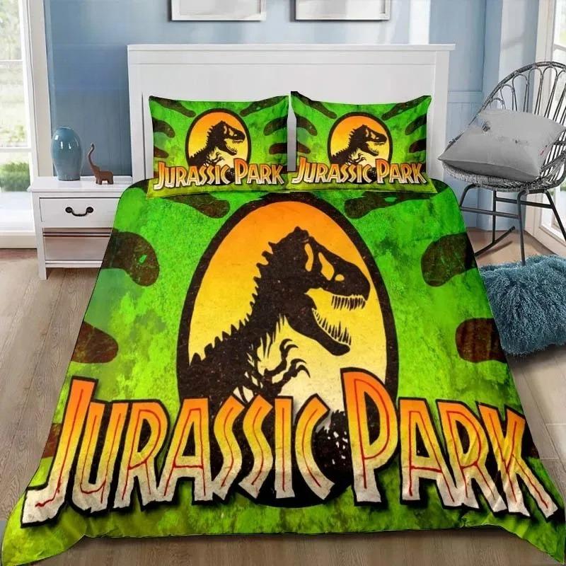 Dinosaur Jurassic Park 3D Print Bedding Collection Single Twin Full Queen King Size Bed Collection Adult Kid Bedroom Bedding Gift