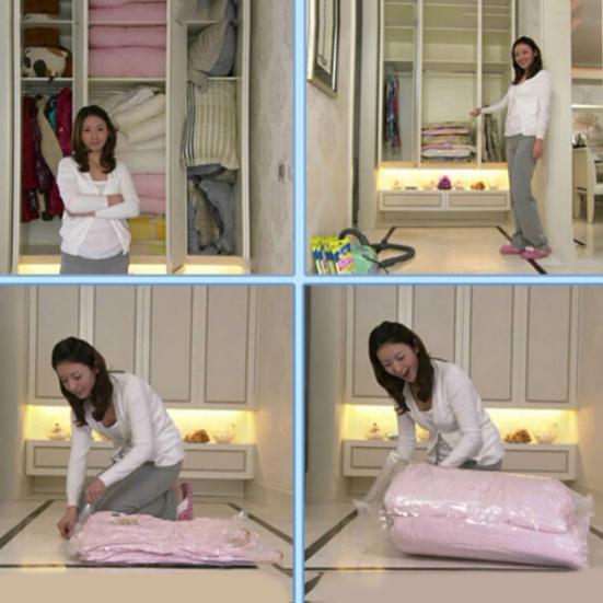 Многоразмерный вакуумный мешок для хранения с уплотнением, компактный компрессионный мешок