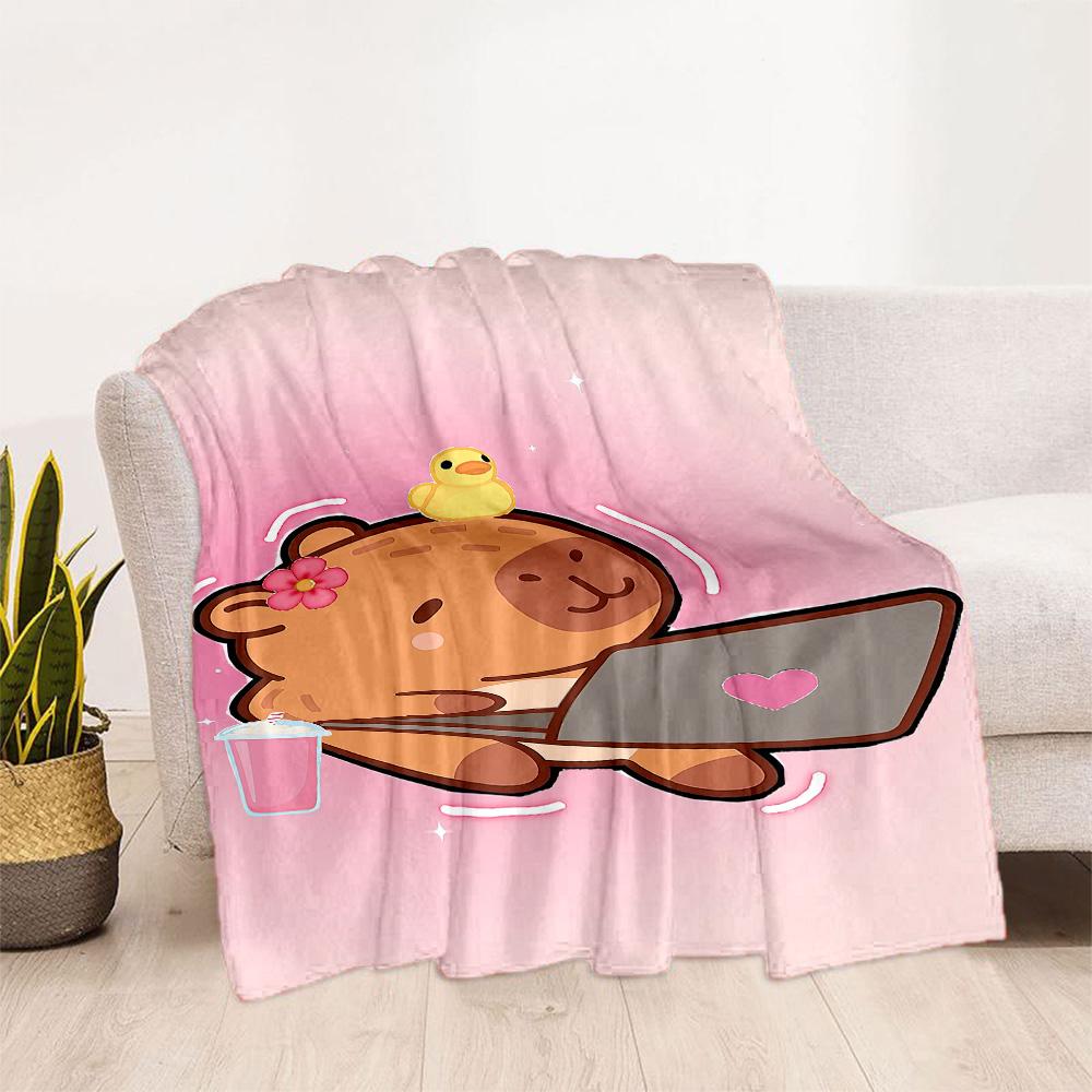 Winter Capybara In Scarf Blankets are suitable for living rooms, bedrooms, camping, and other places, making them an ideal choice for gifts.