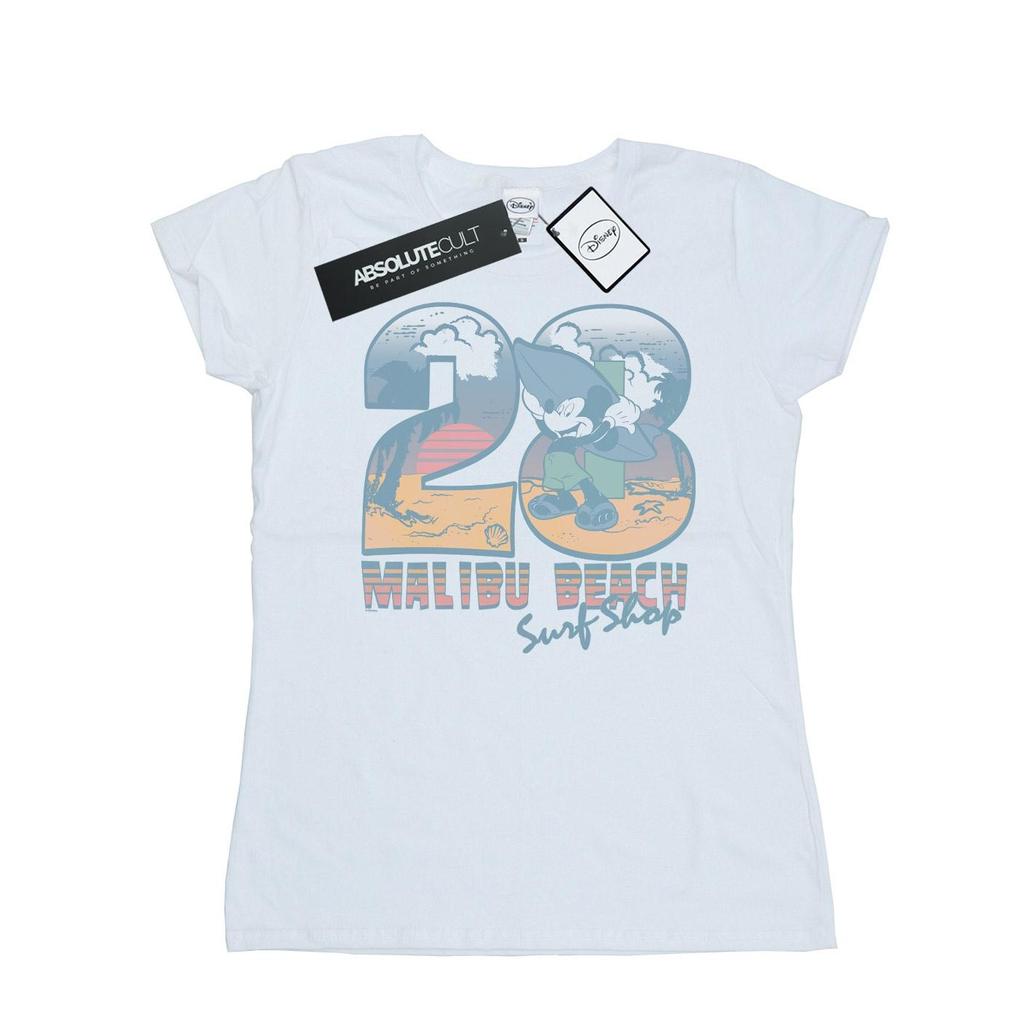Disney Женская хлопковая футболка с Микки Маусом ' Surf Shop'