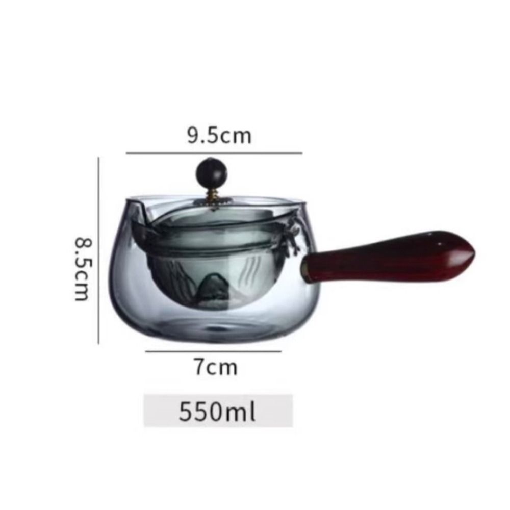 Heat Resistant 360 Degree Rotating Teapot Glass Brewing Teapot Multi-purpose Boiling Teapot  Home