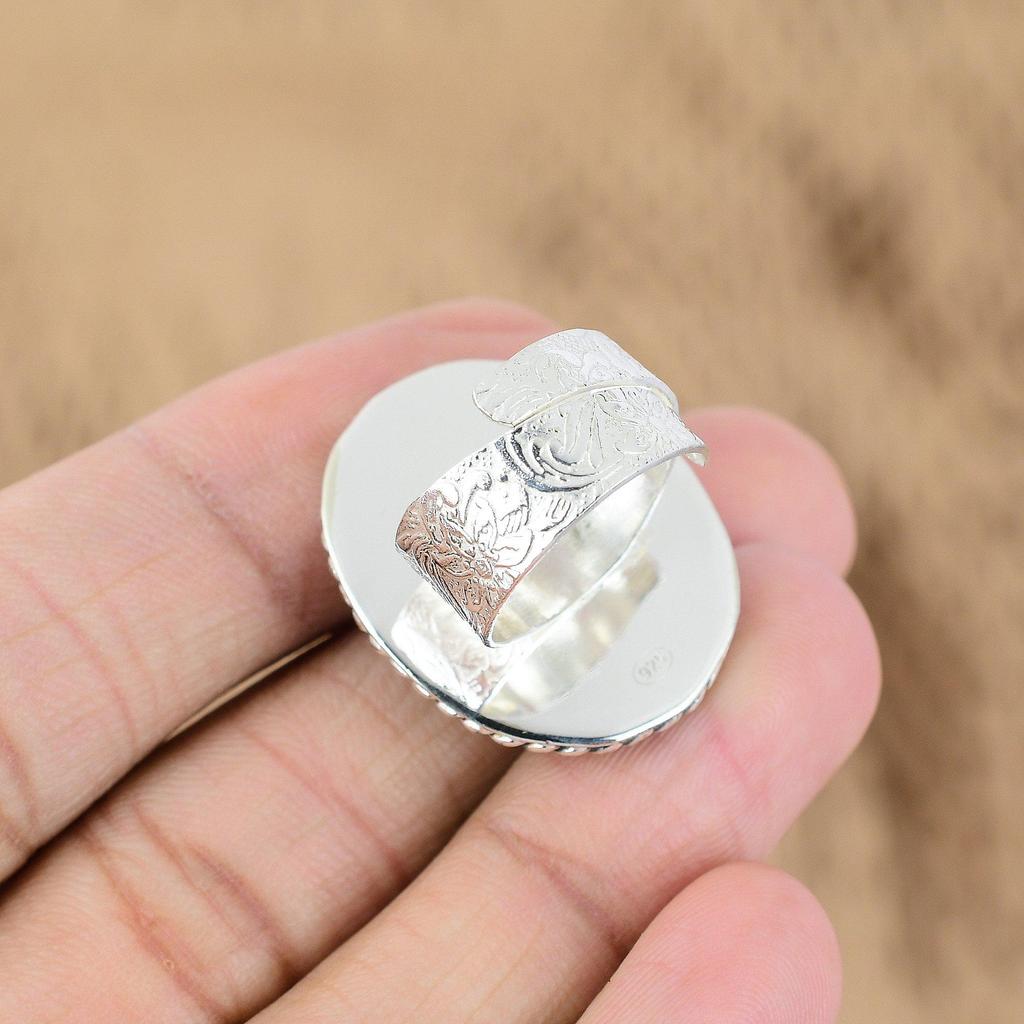 Натуральный лунный камень, многокаменный регулируемый перстень из серебра 925 пробы для девочек