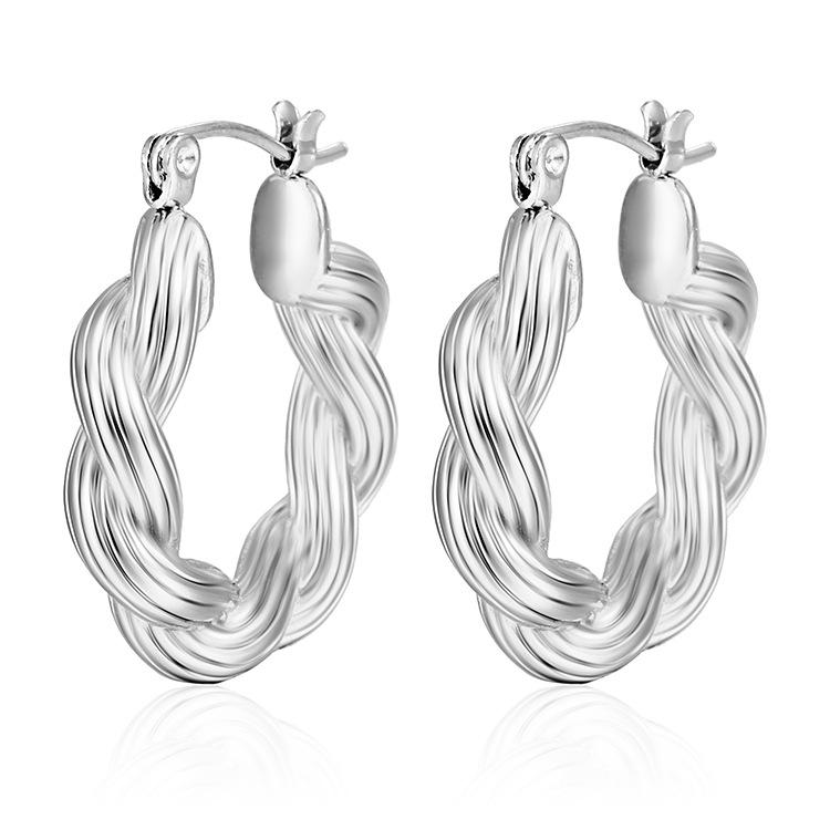 Серьги Twist Twist Line, Простые серьги в стиле легкой роскоши, Те же литые серьги 18-каратное золото в наличии