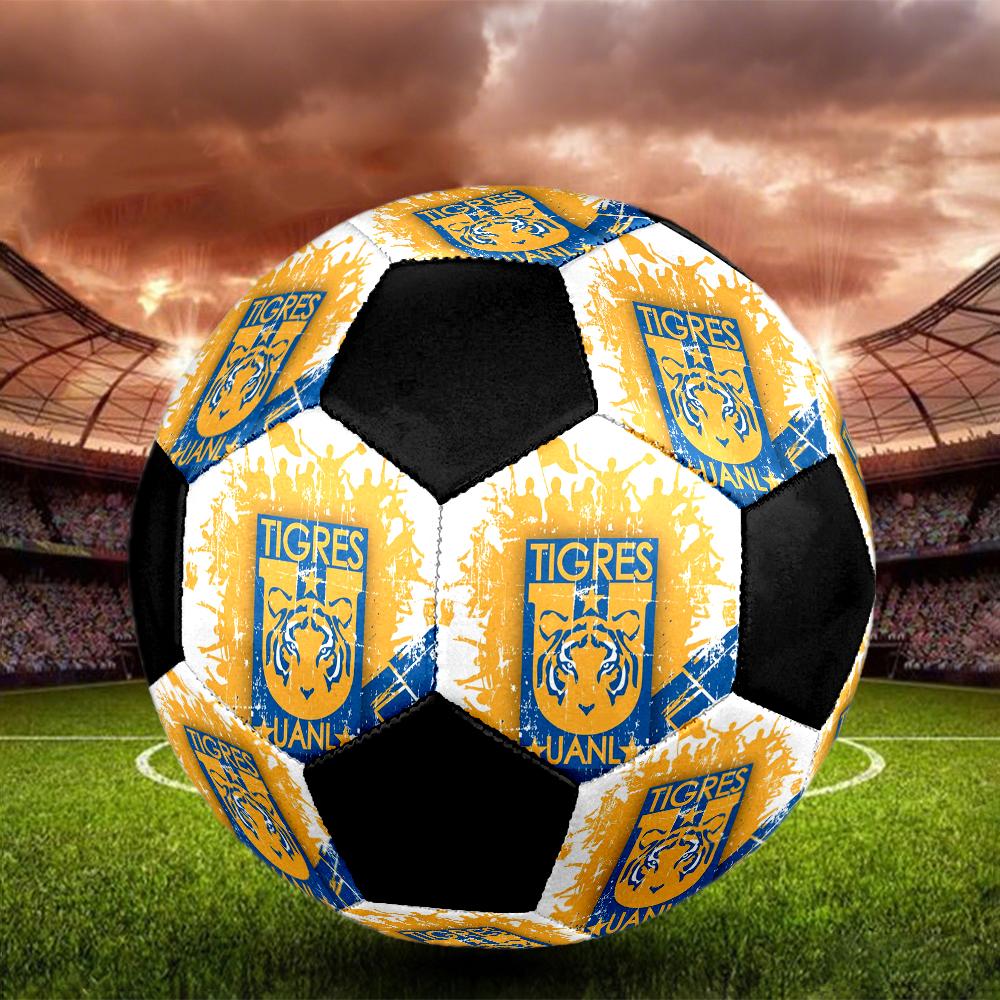 Tigres UANL Indoor Soccer Ball Colorful Machine Stitched PVC Size 5 Team Training Competition Ready Durable High-Bounce Cool Sports Gift