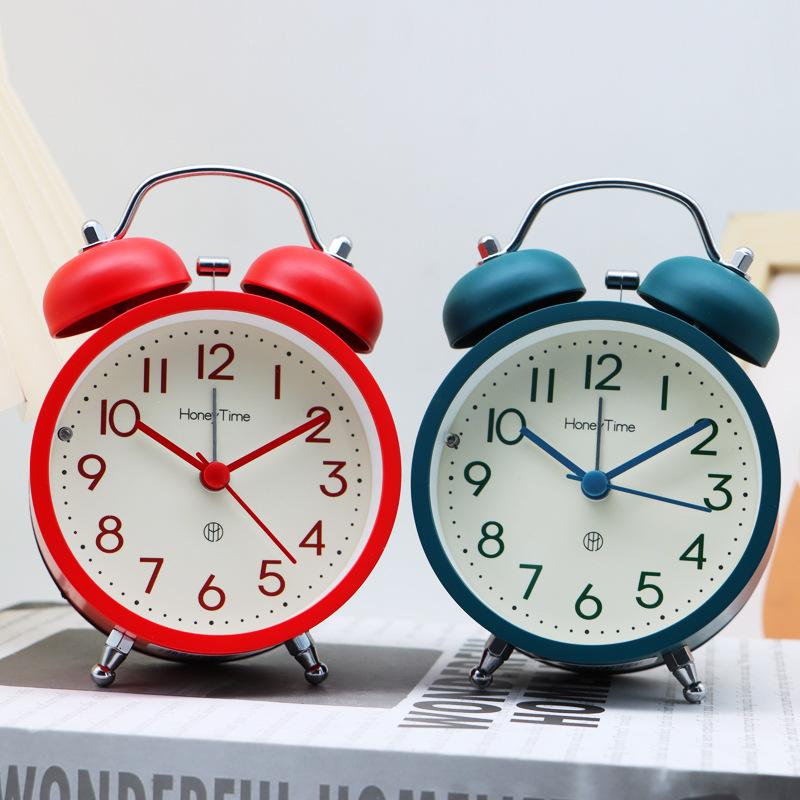 Metal bell alarm clock Students use bedside lazy people to get up Magically powerful wake up men, women and children desktop hour clock