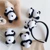 Cartoon Panda Hair Hoop Headband Furry Hairpin Scrunchie Barrette Alloy Brooch Styling Accessories for Women Girls