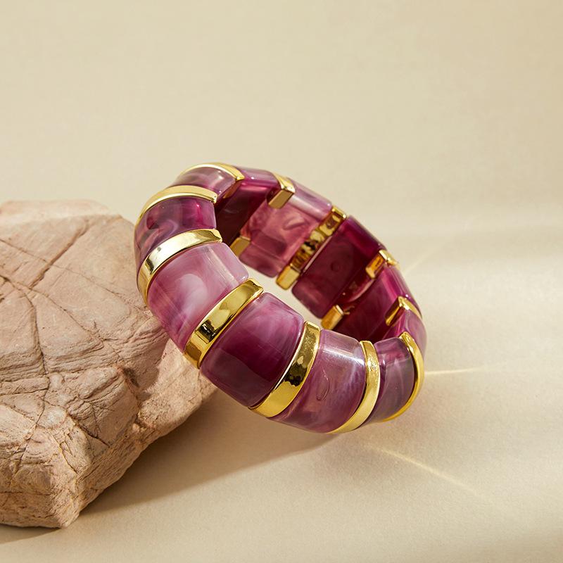 Богемный акриловый эластичный браслет Exaggerate Women Simple Geometric Cuff Jewelry Accessories