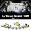 Автомобильные светодиодные лампы для Nissan Qashqai J10 J11 2007-2017 2018, внутренняя лампа для чтения, освещение номерного знака, освещение багажника