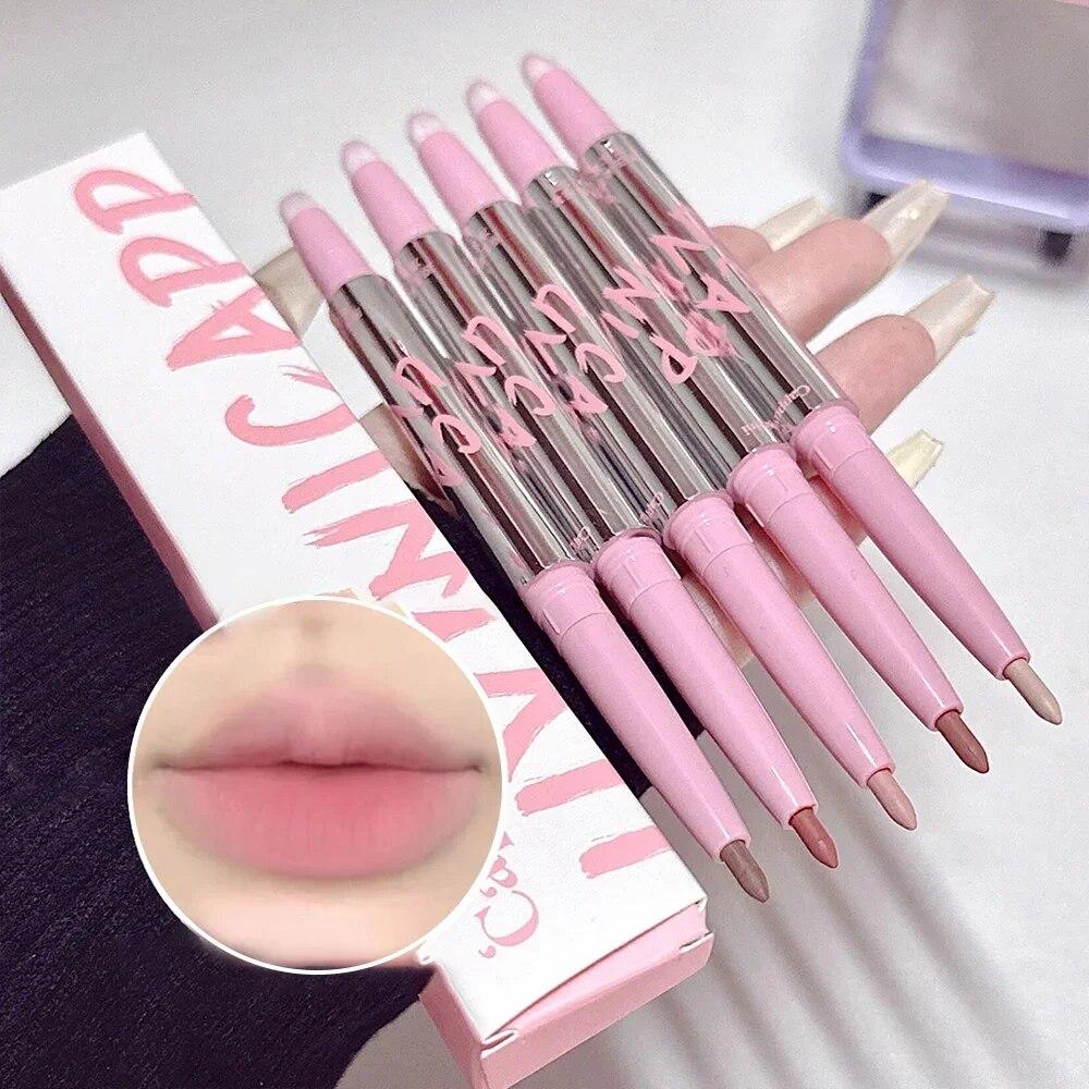 Lip Liner Pen Matte Lipstick Pen Waterproof Longlasting Lipstick Lip Contouring Non-stick Cup Lipliner Pencil Lip Makeup