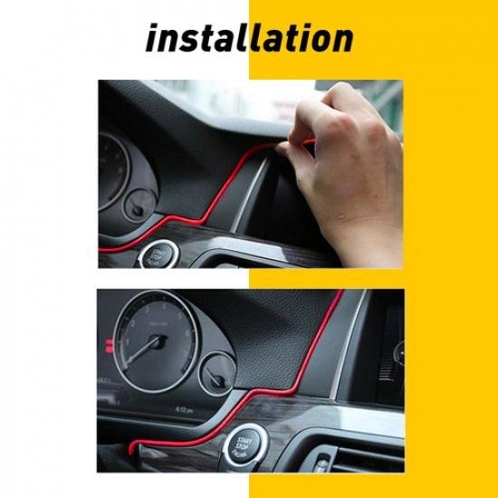Auto Interior Car Decor LED Atmosphere Strip Wire Light Lamp Accessories 6.5ft