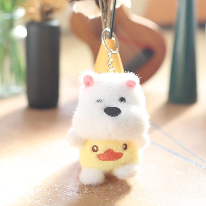 Soft And Lovable Plush Dog Pendant Charming Samoyed Keychain Doll For Kids