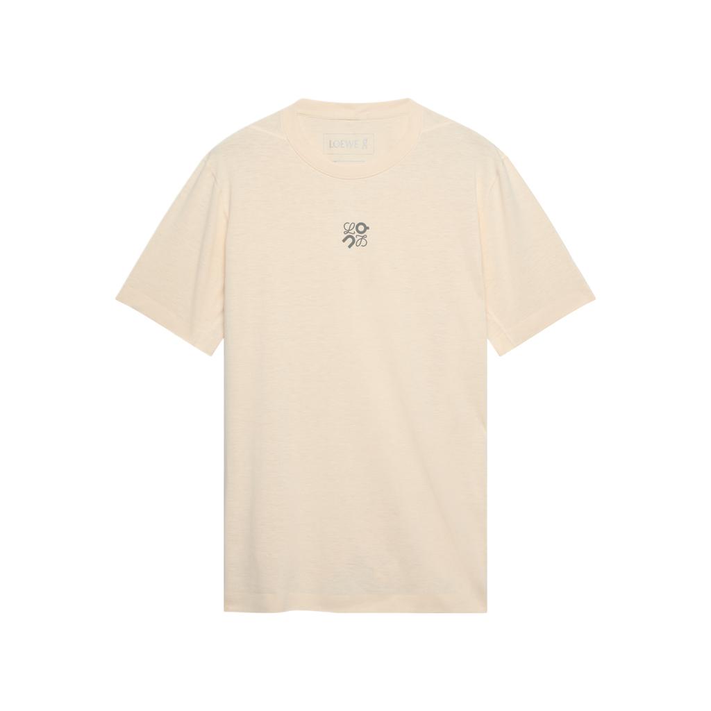 On X Loewe Active SS25 Soft Comfortable Fashiable Versatile Short Sleeve T-Shirt Unisex Tops Beige 1UF10431951