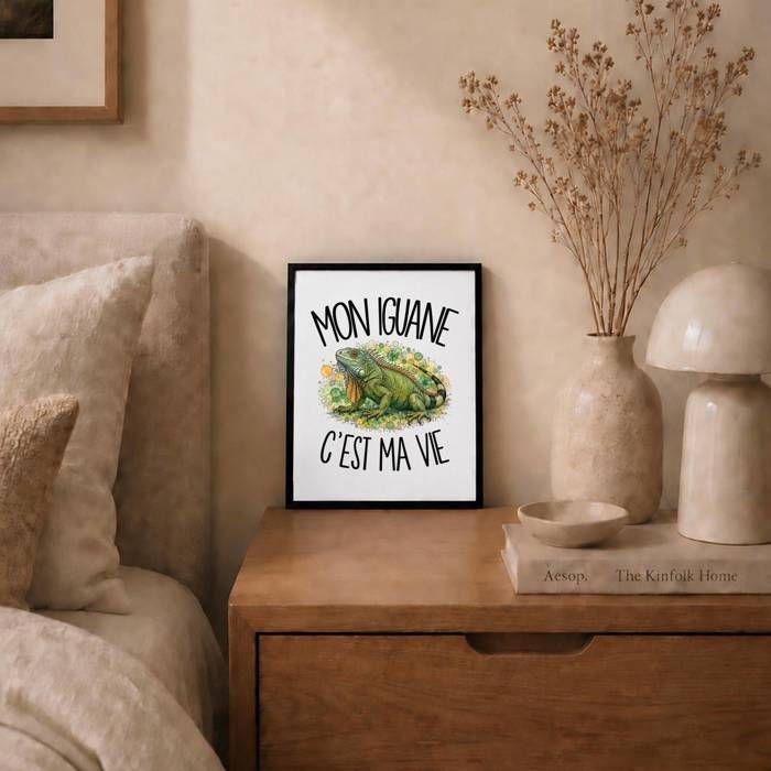 Affiche / Poster - PLANETEE - Mon iguane c'est ma vie - Papier photo 310 g/m² - Surface perlée - Format A4
