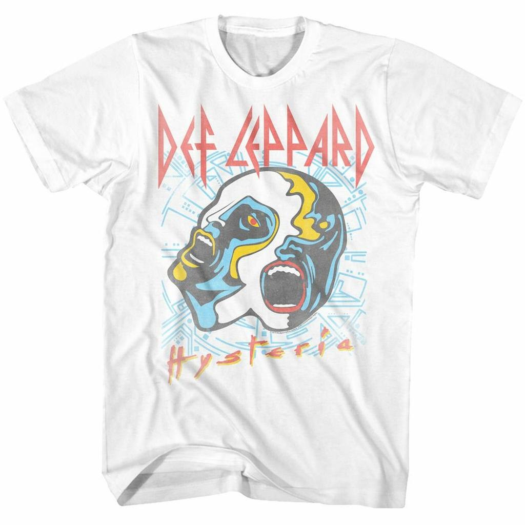 Белая футболка для взрослых Def Leppard Faces
