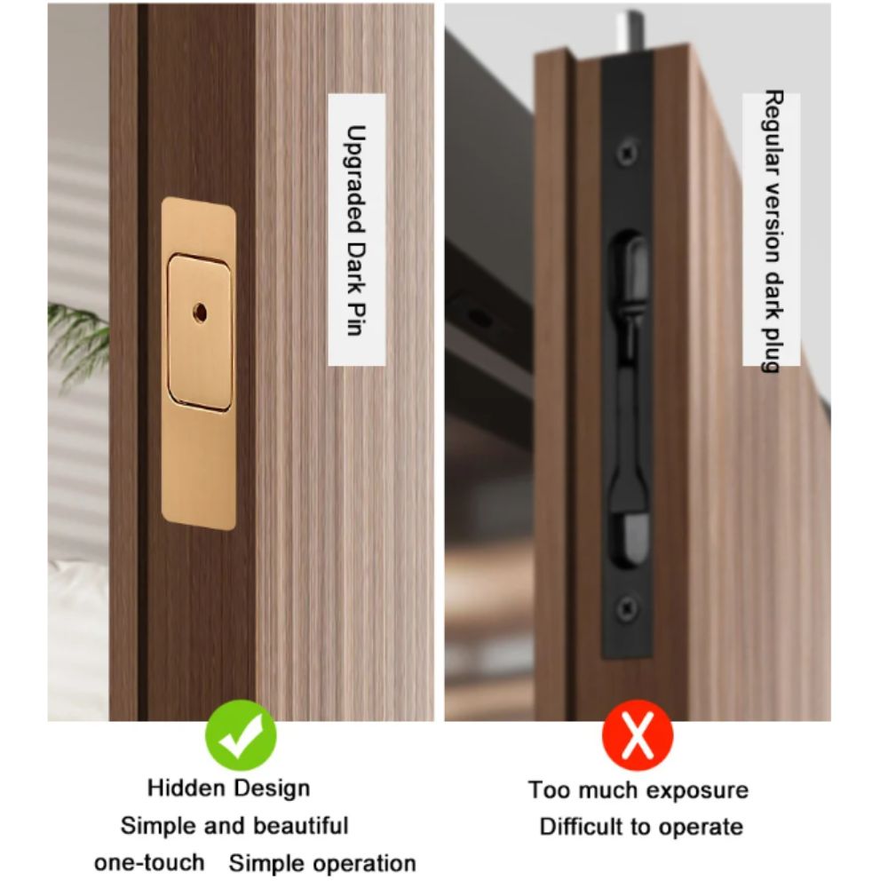 Magnetic Automatic Concealed Lock Push-Open Design Pin Door Lock Door Lock System  Double Door