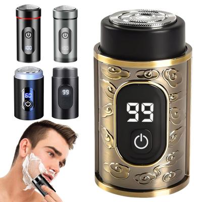 Мини-электробритва с цифровым дисплеем, USB-аккумулятор, водонепроницаемая, для влажной и сухой бритья, портативная для путешествий