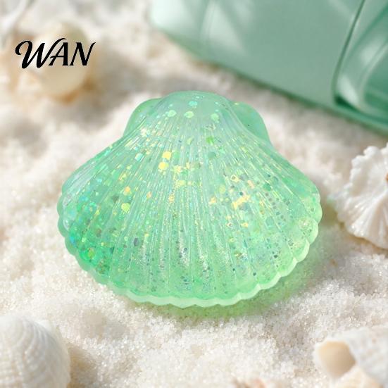 Decompression Toy Mini Glitter Shell Squeeze Toy, Stress Relief Sugar Ball Portable Reliever Fidget Soft Stretchy Transparent Ocean Sensory