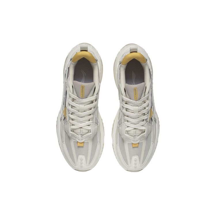 Li Ning Yue Chuan Classic Rebound Shock Absorption Non-Slip Wear-Resistant Low-Top Sports Casual Shoes Men Sneakers Oatmeal-Gray AGCS089-2