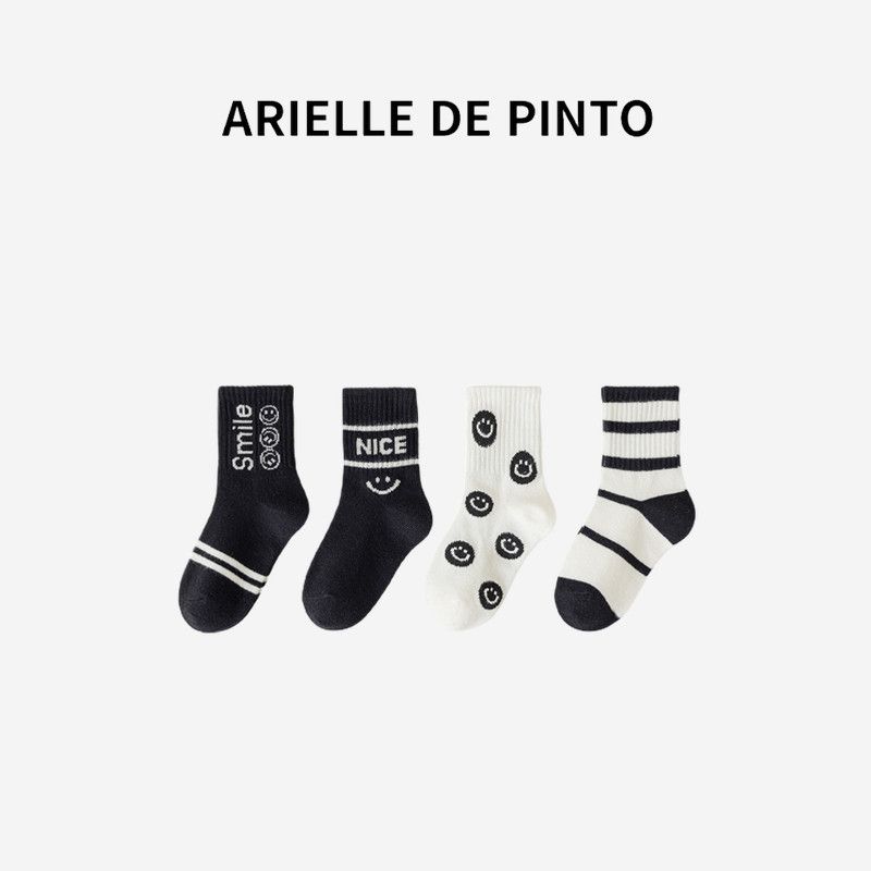 French Arielle De Pinto Children's Breathable New Boys' Student Socks Girls' Deodorant Tube Socks