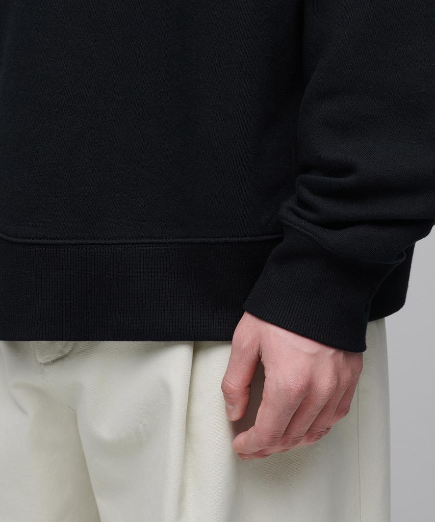 MUSINSA STANDARD Oversized V-Neck Sweatshirt [Black]